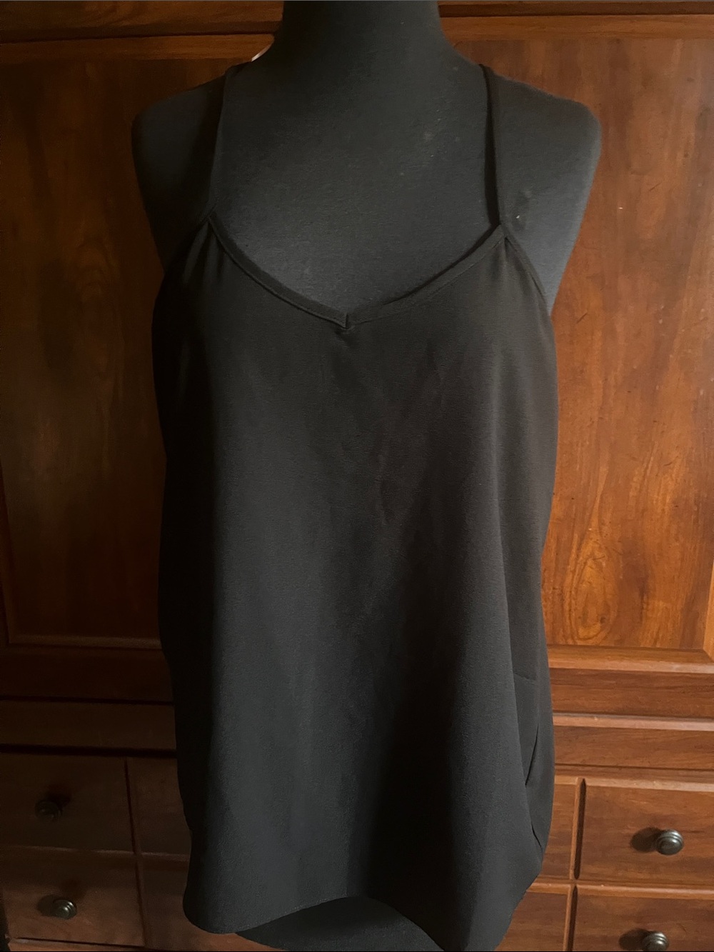 Paper Crane Black Spaghetti Strap V-Neck Camisole